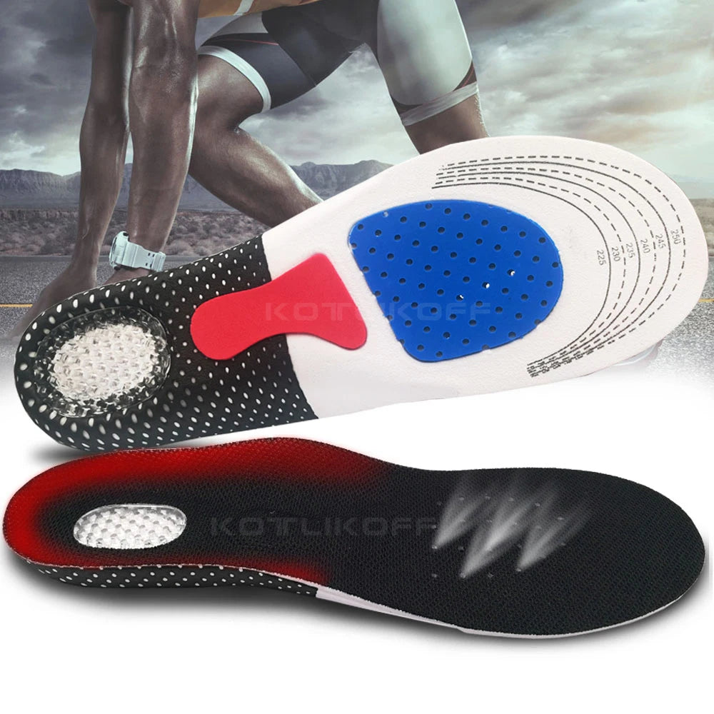 Silicone Gel Insoles Foot Care for Plantar Fasciitis Heel Spur Running Sport Shoes Insoles Shock Absorption Pads Men Women