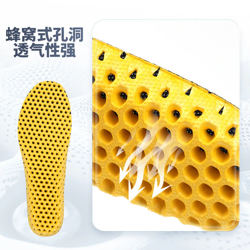 Mesh Breathable Sports Insoles for Men and Women Outdoor Marathon Shock Absorbing Insoles Comfortable Super Soft Bottom Thickened Insoles for Military Training
