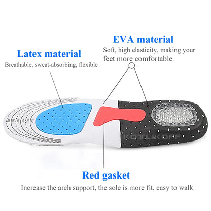 Silicone Gel Insoles Foot Care for Plantar Fasciitis Heel Spur Running Sport Shoes Insoles Shock Absorption Pads Men Women